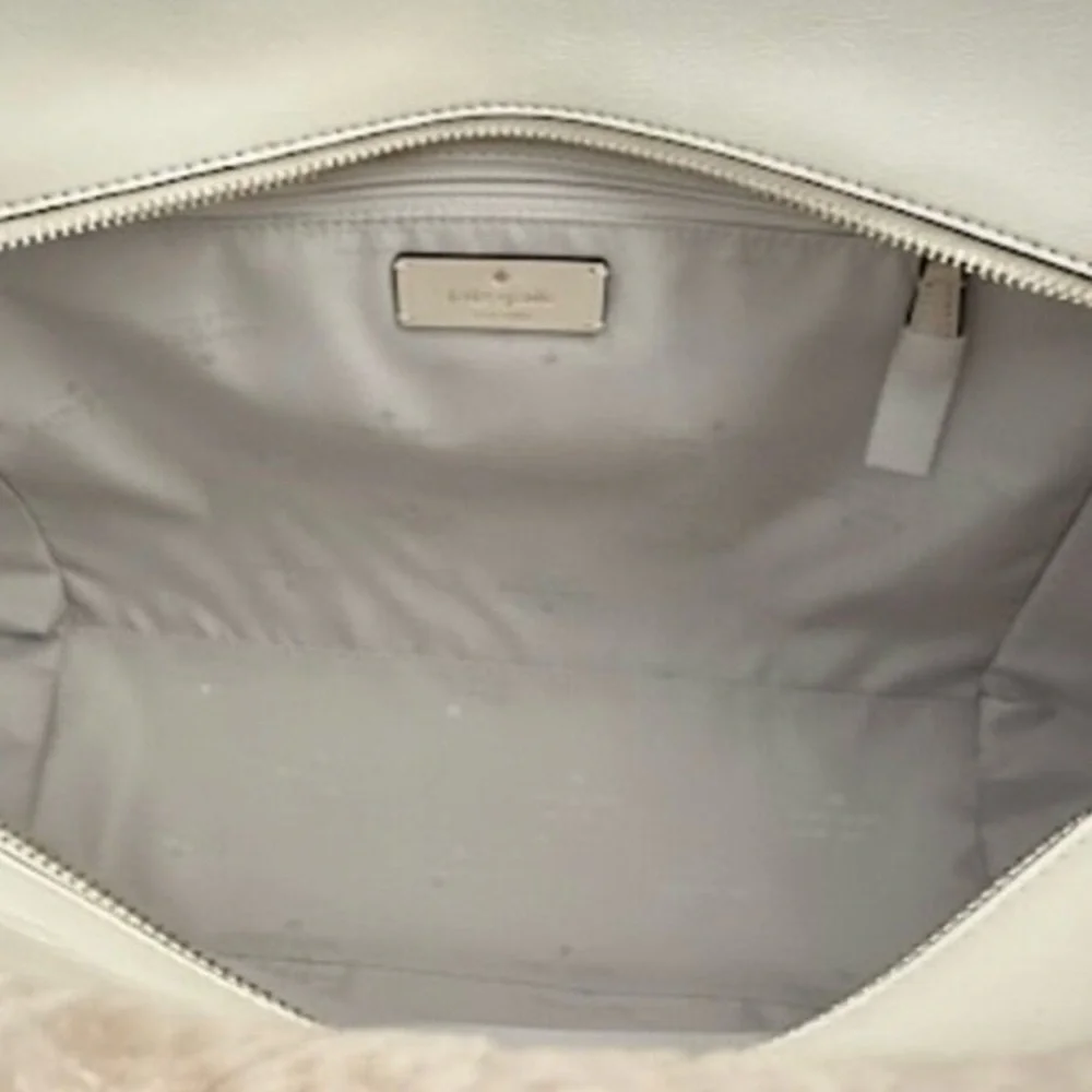 Kate Spade New York Jett cream-colored ("Meringue") Faux Shearling Tote NWT - Picture 6 of 12